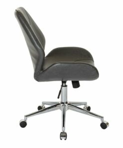 OSP Home Furnishings - Chatsworth Office Chair in Faux Leather with Chrome Base - Black