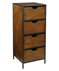 OSP Home Furnishings - Clermont Storage Cabinet with 4 Drawers in Walnut Finish ASM - Walnut