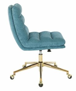 OSP Home Furnishings - Legacy Office Chair in Fabric with Gold Base - Sky