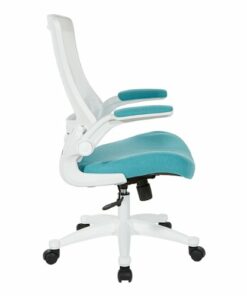 Office Star Products - White Screen Back Manager's Chair - Linen Turquoise
