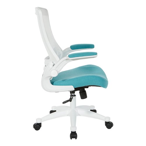 Office Star Products - White Screen Back Manager's Chair - Linen Turquoise