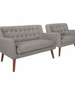 OSP Home Furnishings - Mill Lane Chair and Loveseat Set - Cement