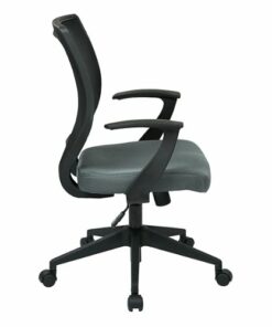 Office Star Products - Screen Back Task Chair with "T" Arms in Fun Colors fabric - Grey
