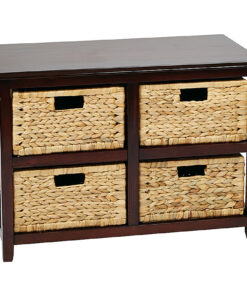 OSP Home Furnishings - Seabrook Two-Tier Storage Unit with Natural Baskets - Espresso