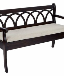 OSP Home Furnishings - Coventry Storage Bench in Antique Frame and Beige Seat Cushion K/D - Black