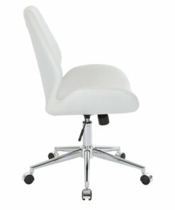 OSP Home Furnishings - Chatsworth Office Chair in Faux Leather with Chrome Base - White