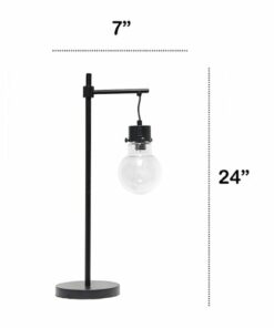 Lalia Home - 1 Light Beacon Table Lamp with Clear Glass Shade - Matte Black