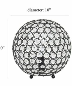 Elegant Designs - Elipse 10 Inch Crystal Ball Sequin Table Lamp - Restoration Bronze