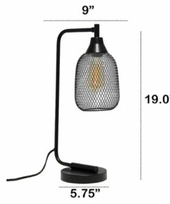 Lalia Home - Industrial Mesh Desk Lamp - Matte Black