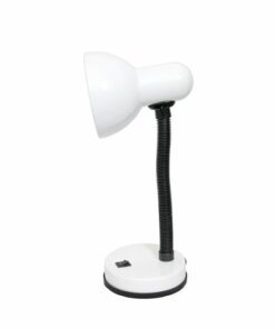 Simple Designs - Basic Metal Desk Lamp with Flexible Hose Neck - White