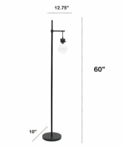 Lalia Home - 1 Light Beacon Floor Lamp with Clear glass shade - Matte Black