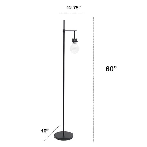 Lalia Home - 1 Light Beacon Floor Lamp with Clear glass shade - Matte Black