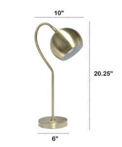 Lalia Home - Mid Century Curved Table Lamp with Dome Shade