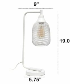 Lalia Home - Industrial Mesh Desk Lamp - White