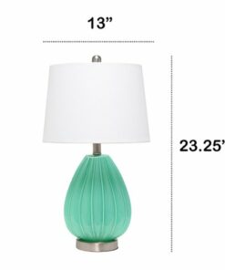 Lalia Home - Pleated Table Lamp with Fabric Shade - White
