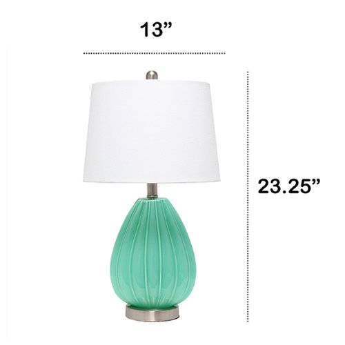 Lalia Home - Pleated Table Lamp with Fabric Shade - White