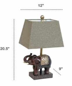 Lalia Home - Elephant Table Lamp with Fabric Shade