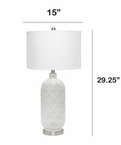 Lalia Home - Argyle Classic White Table Lamp with Fabric Shade