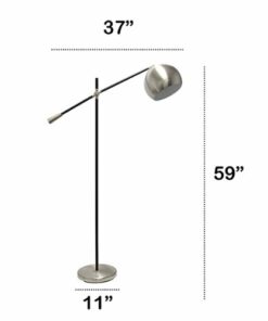 Lalia Home - Swivel Floor Lamp with Inner Dome Shade - White/Matte Black