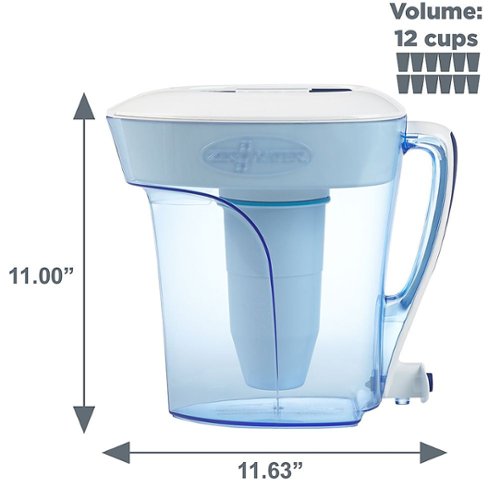 ZeroWater - 12 Cup Ready-Pour Filtration Pitcher - blue