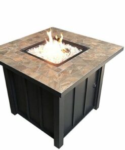 AZ Patio Heaters - Square Tile Top Fire Pit - Black
