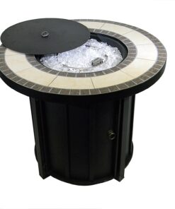AZ Patio Heaters - Round Tile Top Firepit - Black