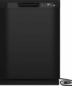 GE - Front Control Built-In Dishwasher with 59 dBA - Black 0