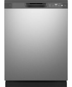 GE - Front Control Built-In Dishwasher with 55 dBA - Stainless steel