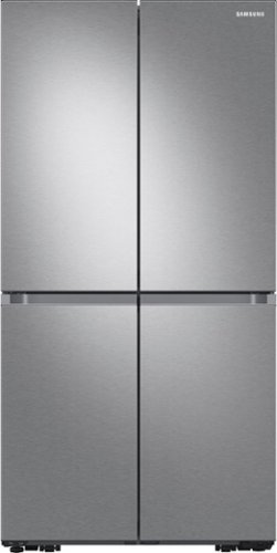 Samsung - 23 cu. ft. 4-Door Flex French Door Counter Depth Refrigerator with WiFi, Beverage Center and Dual Ice Maker - Stainless steel