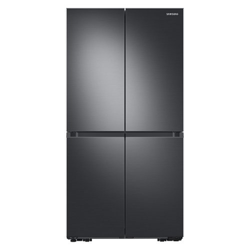 Samsung - 23 cu. ft. 4-Door Flex French Door Counter Depth Refrigerator with WiFi, Beverage Center and Dual Ice Maker - Black Stainless Steel