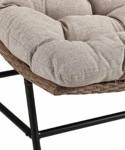 Walker Edison - Papasan Wicker Patio Chairs with Cushion - Natural