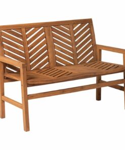 Walker Edison - Patio Outdoor Windsor Acacia Wood Garden Bench - Brown