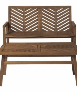 Walker Edison - 2-Piece Windsor Chat Set - Dark Brown