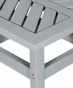 Walker Edison - Windsor Acacia Wood Outdoor Side Table - Grey Wash