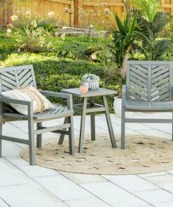 Walker Edison - 3-Piece Windsor Patio Chat Set - Grey Wash