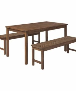 Walker Edison - 3-Piece Windsor Outdoor Dining Set - Dark Brown