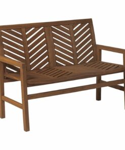Walker Edison - Patio Outdoor Windsor Acacia Wood Garden Bench - Dark Brown