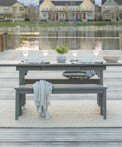 Walker Edison - 3-Piece Windsor Patio Dining Set - Grey Wash