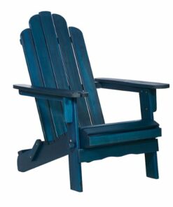 Walker Edison - Everest Acacia Wood Adirondack Chair - Blue