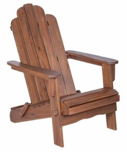 Walker Edison - Cypress Acacia Wood Adirondack Chair - Dark Brown