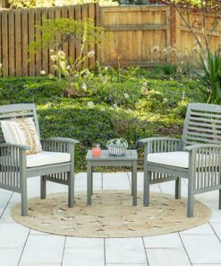 Walker Edison - 3-Piece Cypress Chat Set - Grey Wash