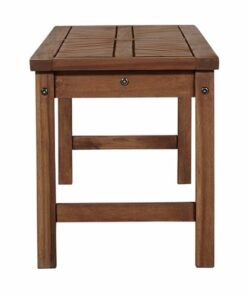 Walker Edison - Patio Outdoor Windsor Acacia Wood Dining Bench - Dark Brown