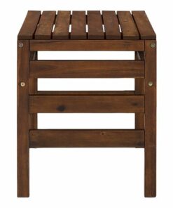 Walker Edison - Harbor Acacia Wood Outdoor Side Table - Dark Brown