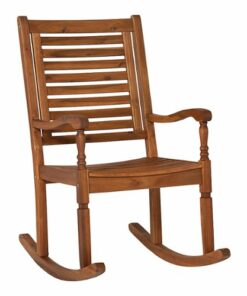 Walker Edison - Cypress Deep Seated Rocking Chair - Brown