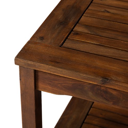 Walker Edison - Cypress Acacia Wood Outdoor Coffee Table - Dark Brown