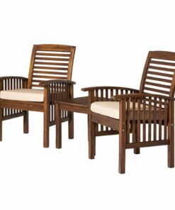 Walker Edison - 3-Piece Cypress Chat Set - Dark Brown