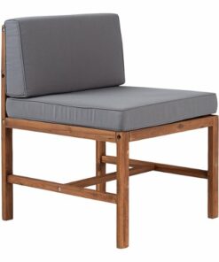 Walker Edison - Harbor Acacia Wood Patio Chair - Brown 1