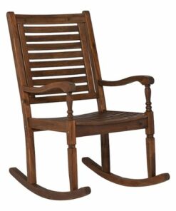 Walker Edison - Cypress Deep Seated Rocking Chair - Dark Brown