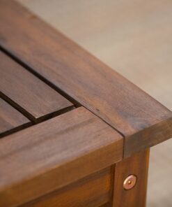 Walker Edison - Patio Outdoor Cypress Acacia Wood Dining Bench - Dark Brown