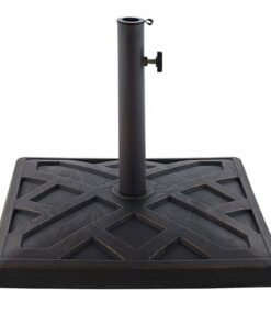Walker Edison - Square Weave Outdoor Umbrella Base - Antique Brown